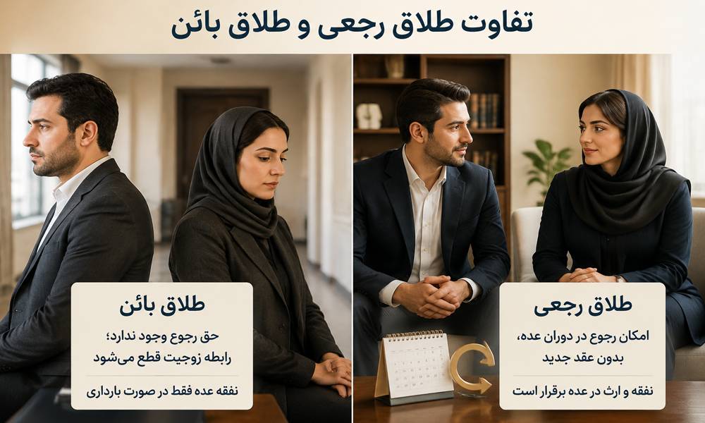 تفاوت طلاق رجعی و بائن